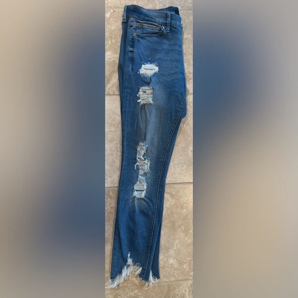 Express Super Stretch Destroyed Skinny Jeans - Picture 4 of 7